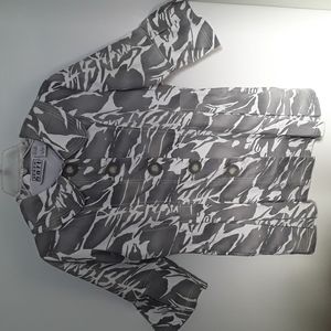 KEREN Hart Top/Jacket 3/4 Bell Sleeves, Gray & White, Size S